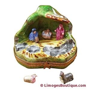 French Nativity Limoges Porcelain Boxes Imported